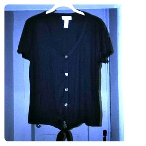 Just Be open neck tunic top